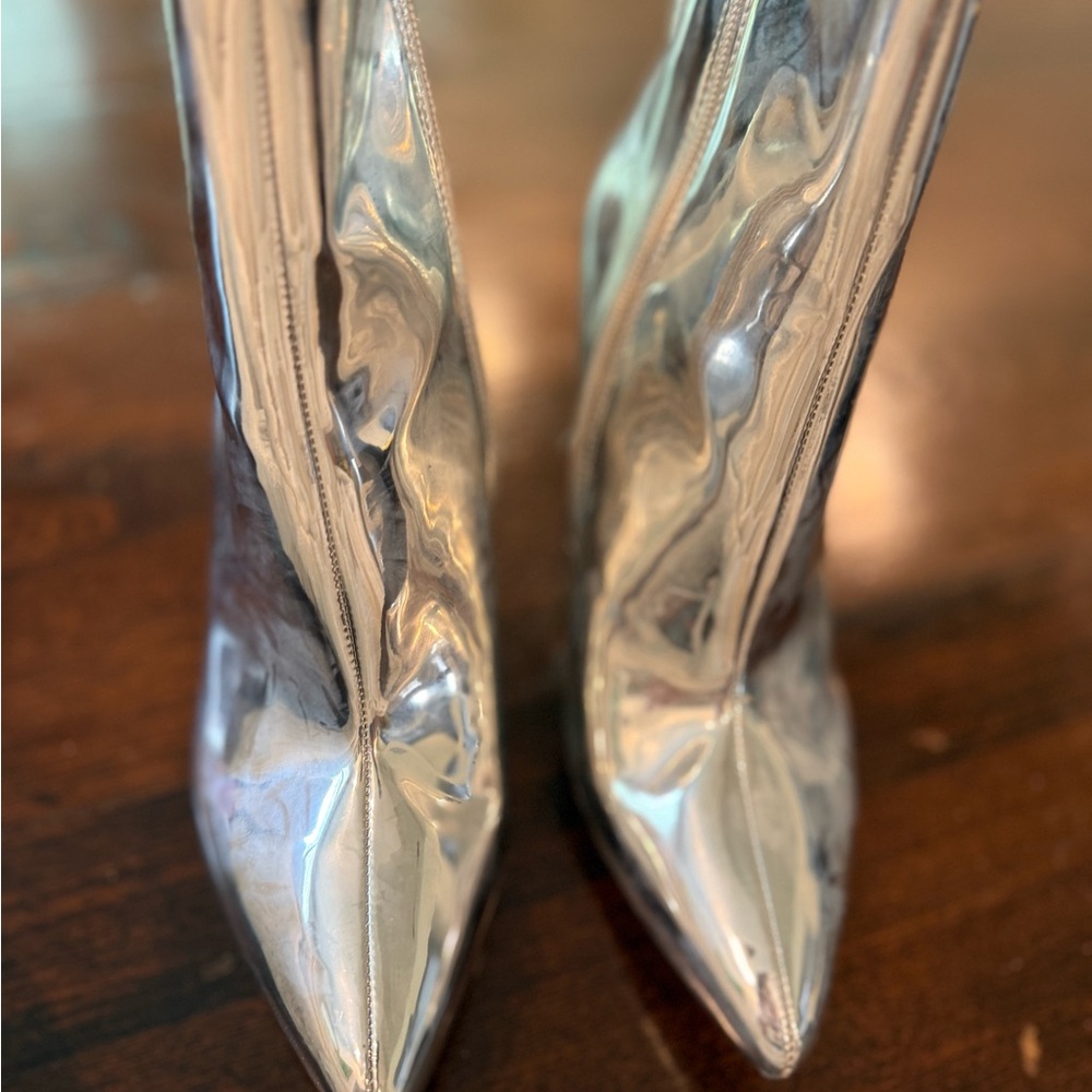 A New Day Silver Heeled Boots Modern Elegance